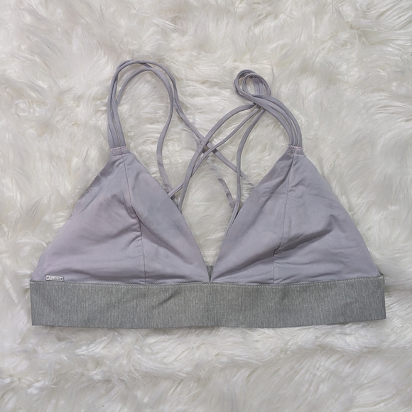 Victoria's Secret PINK Lilac Purple Strappy Back Triangle Bralette Size Large - Picture 1 of 6